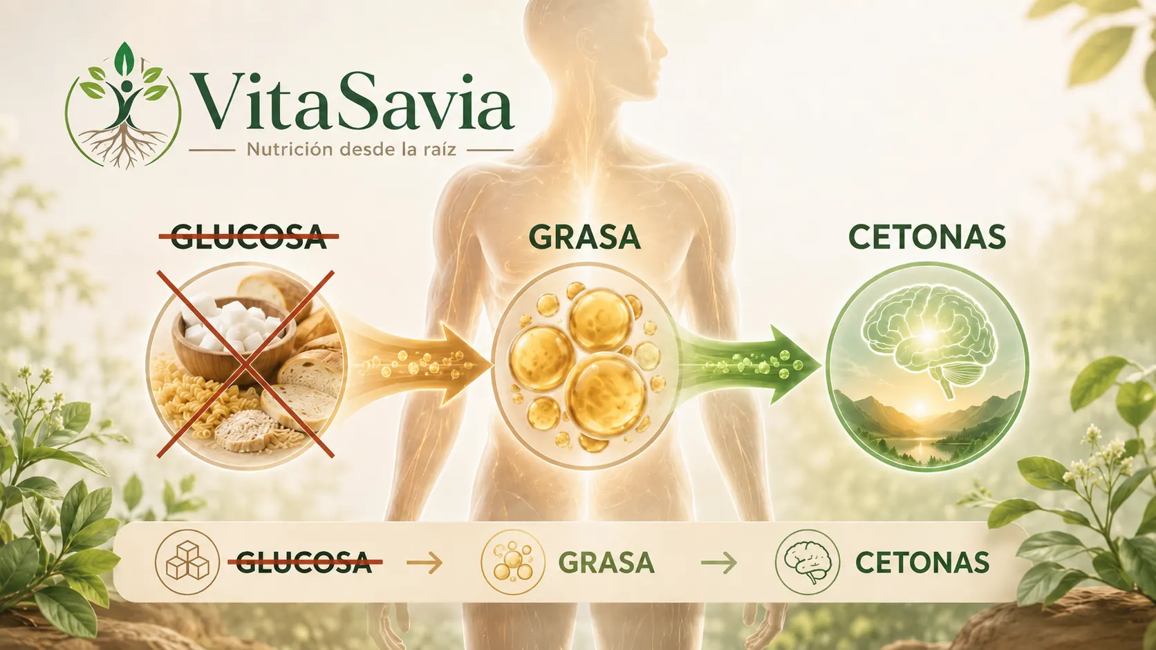 Cetosis como cambio de glucosa a grasa como combustible