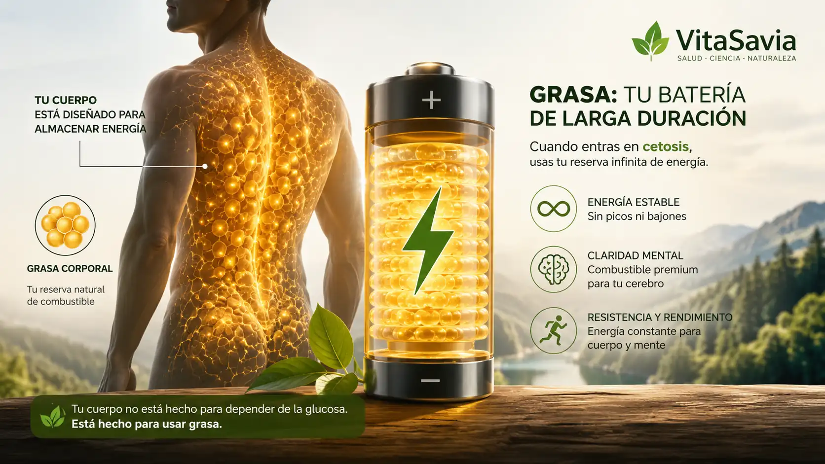 Grasa corporal como batería de energía en cetosis