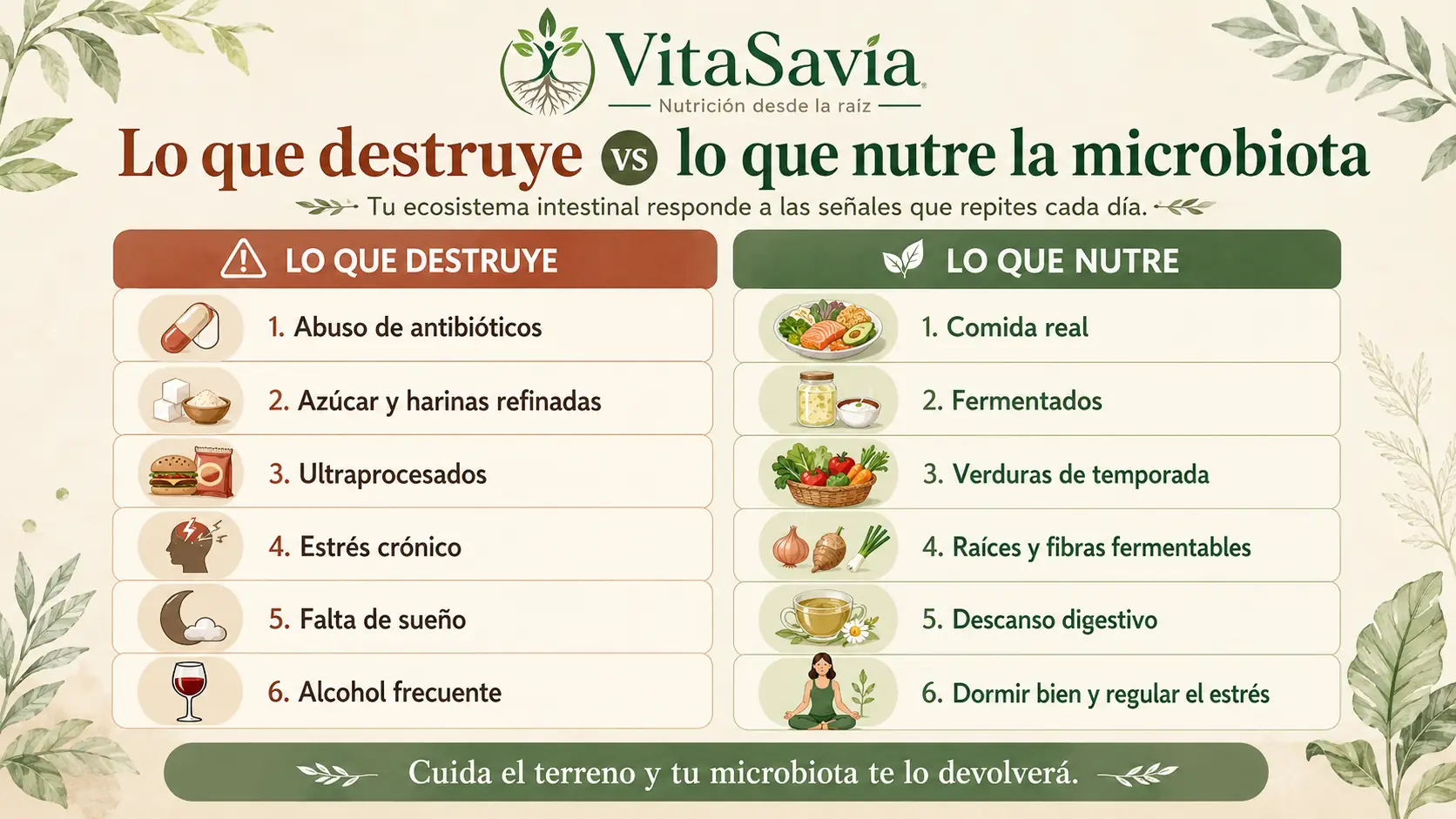 Qué daña y qué nutre la microbiota intestinal