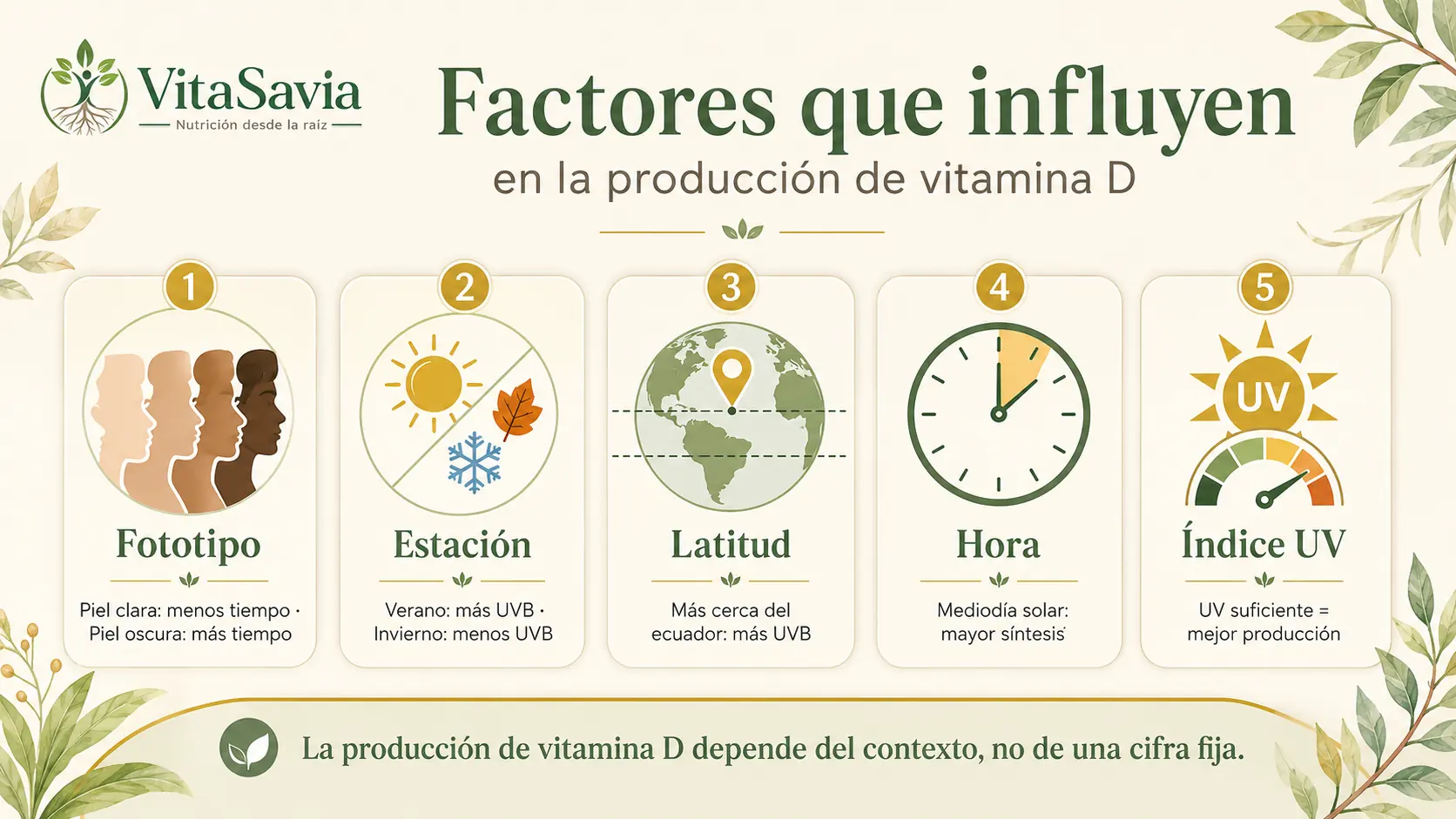 Factores que influyen en la producción de vitamina D por el sol