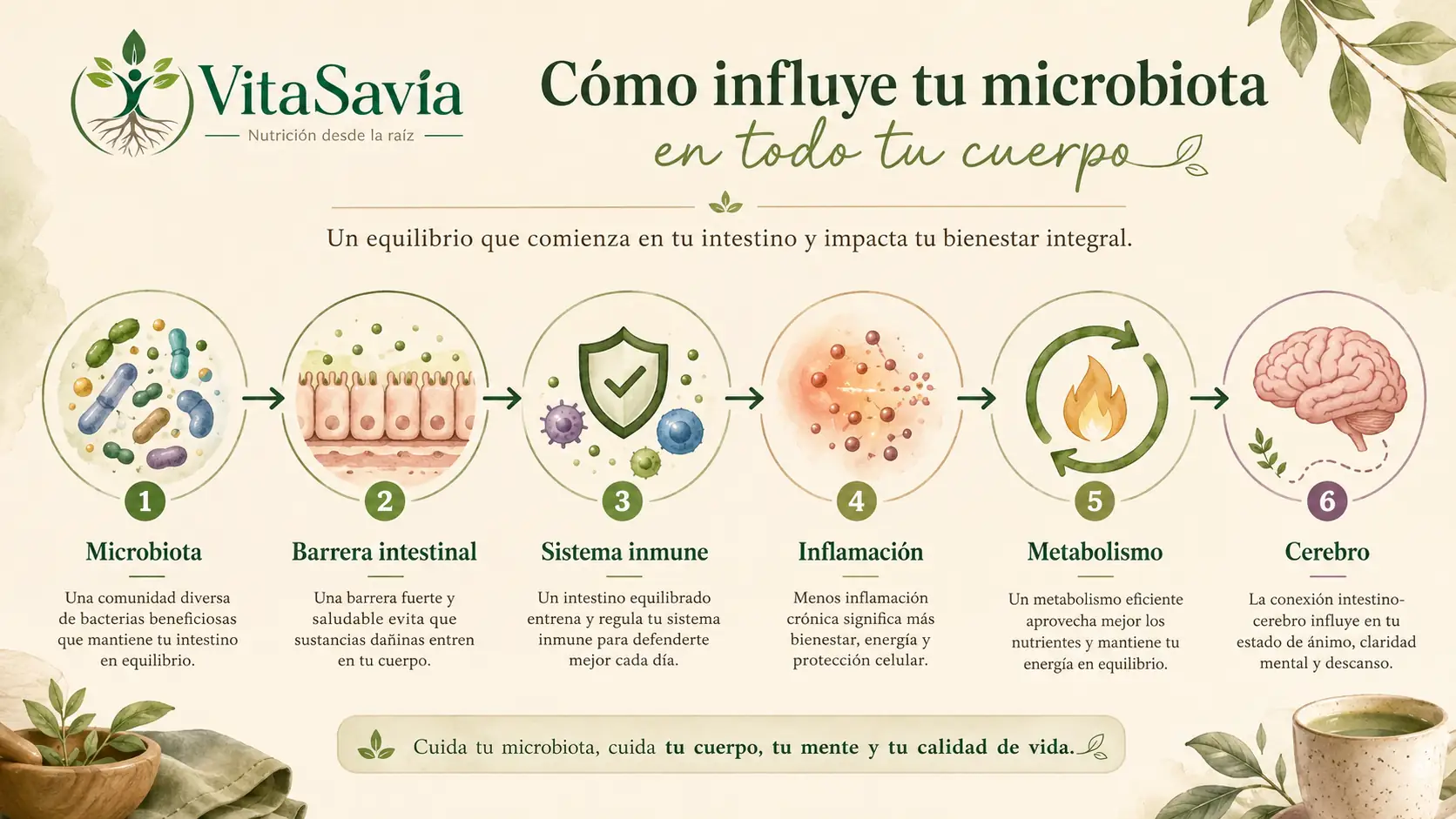 Relación entre microbiota intestino sistema inmune metabolismo y cerebro